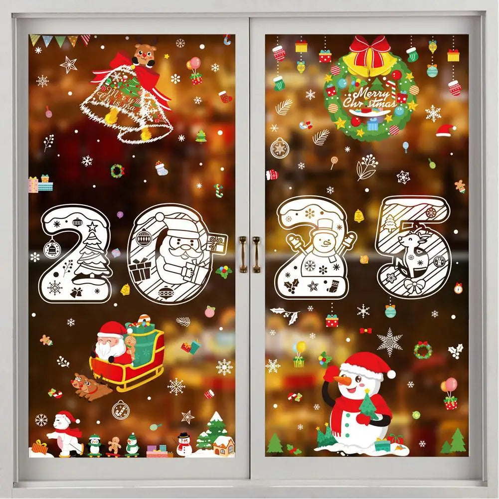 Festive Stained Glass Window Clings for Christmas - Image 14