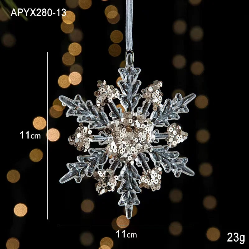 Sparkling Snowflake Acrylic Pendant Decor for Christmas - Image 15