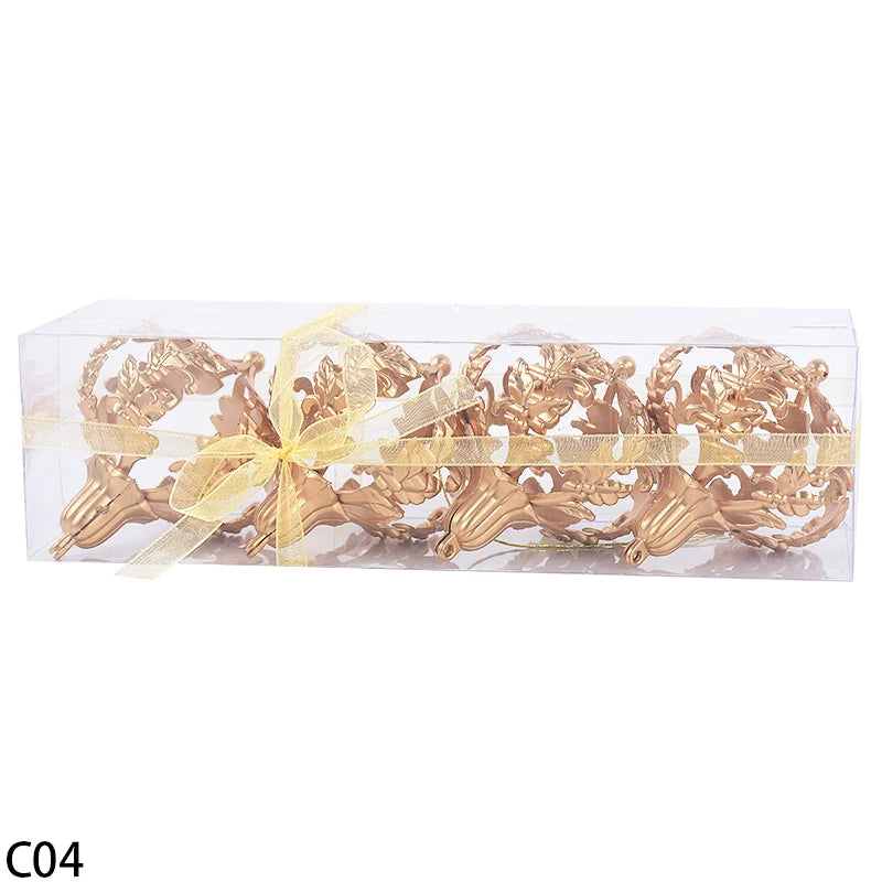 Elegant Gold Star Hollow Ball Christmas Ornaments - Image 6
