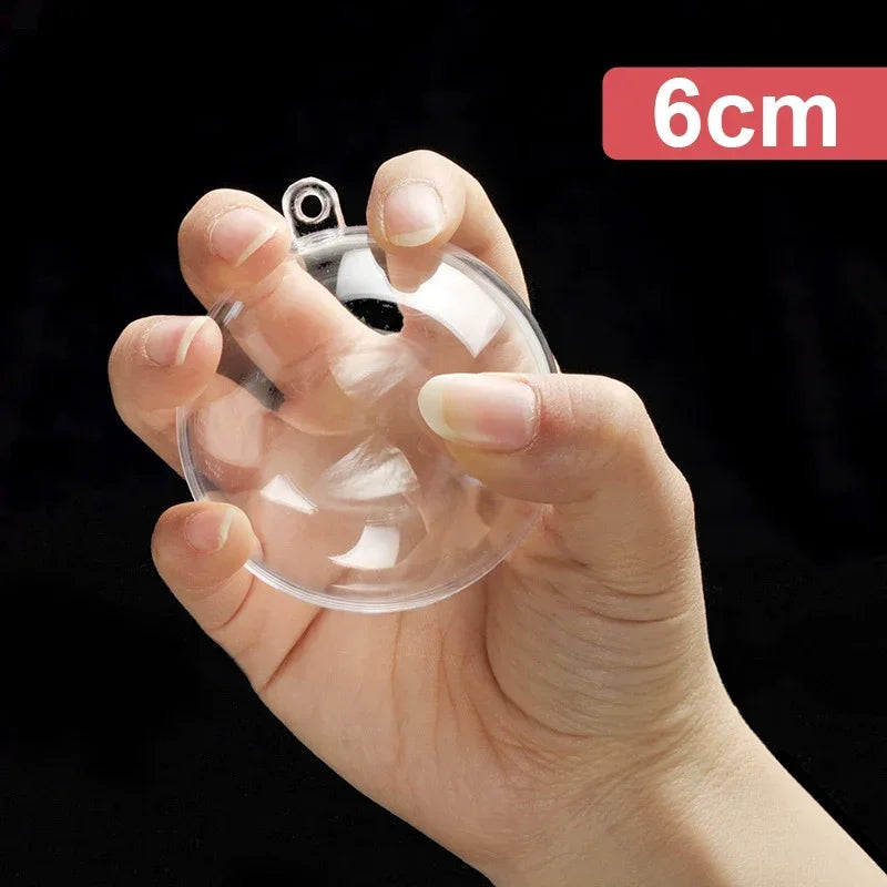 Sparkling Clear Fillable Christmas Ornaments - 12 Pcs - Image 10