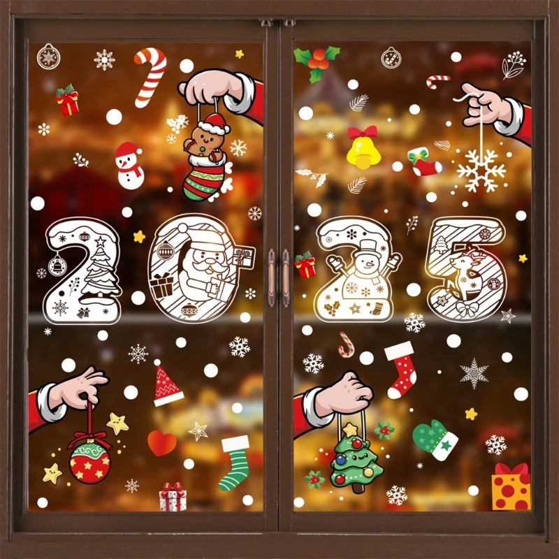 Festive Double-Sided Christmas Window Stickers - Image 10