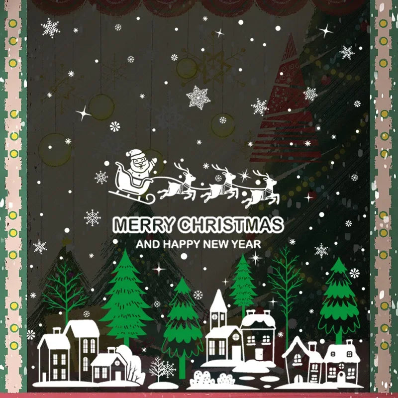 Festive Santa, Elk & Snowflake Window Stickers - Image 5