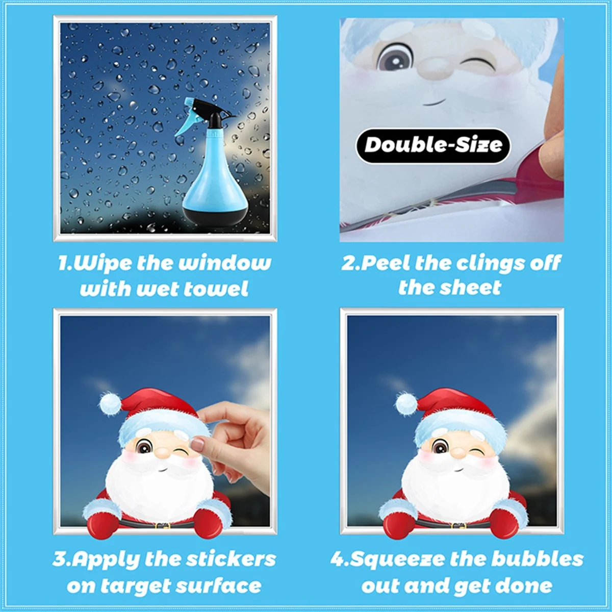 Festive Christmas Snowflake Window Clings & Decals - Image 6