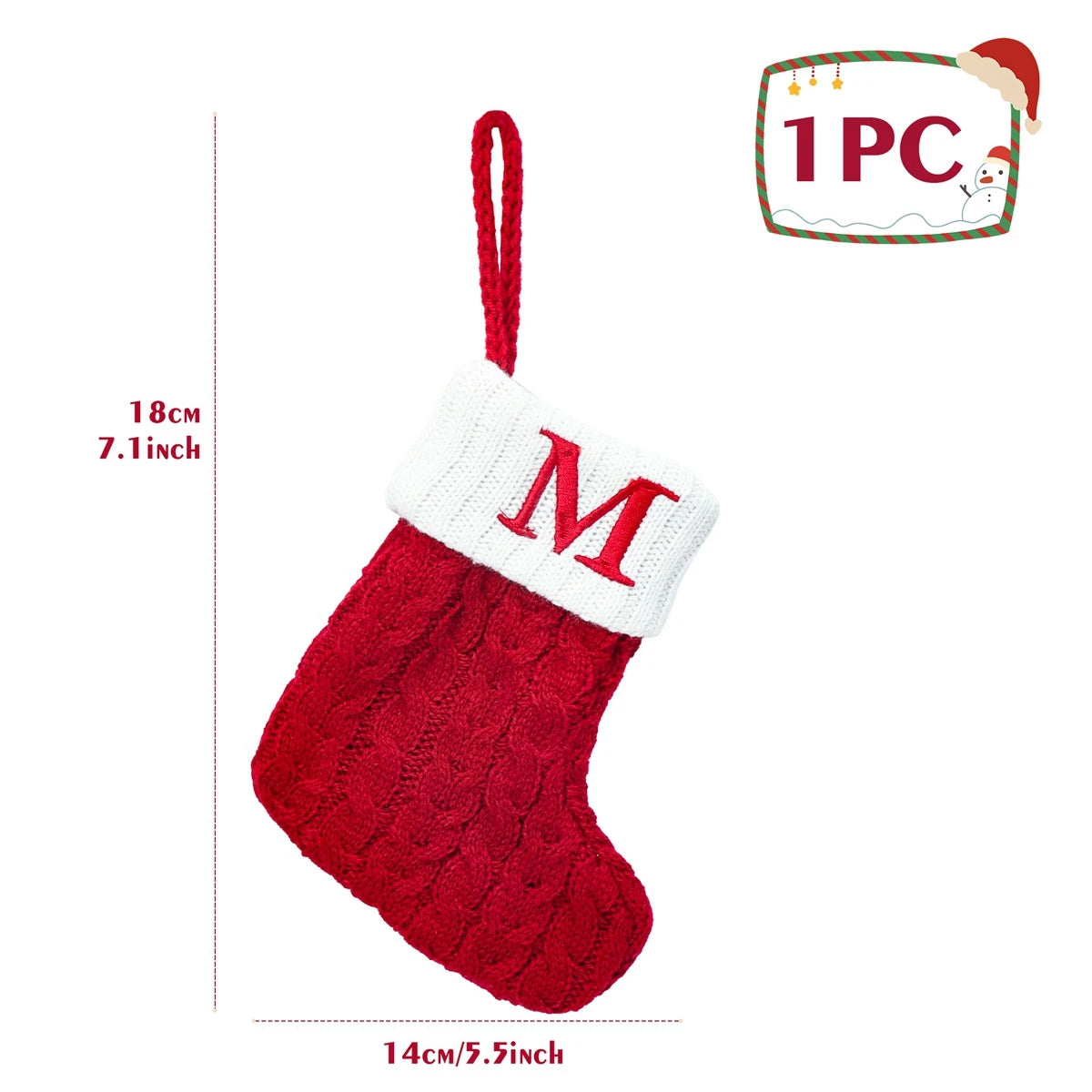 Knitted Snowflake Christmas Stocking Decoration Gift - Image 18