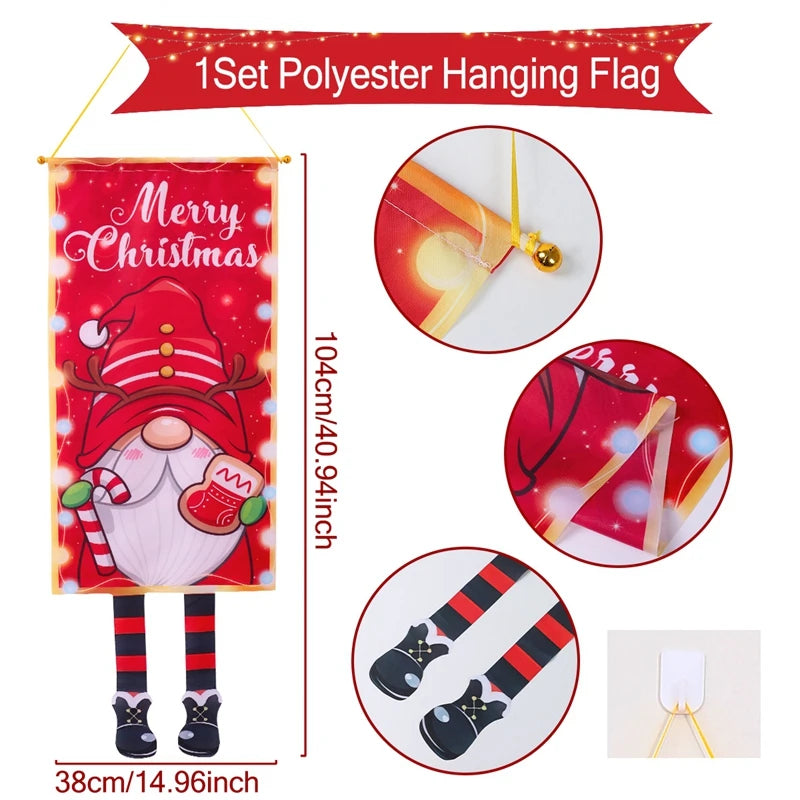 Christmas Hanging Flags for Festive Porch Decor - Image 2
