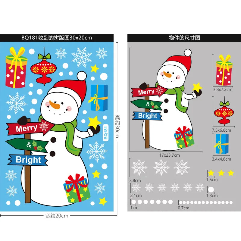 Festive Santa & Snowman Reusable Window Clings - Image 23