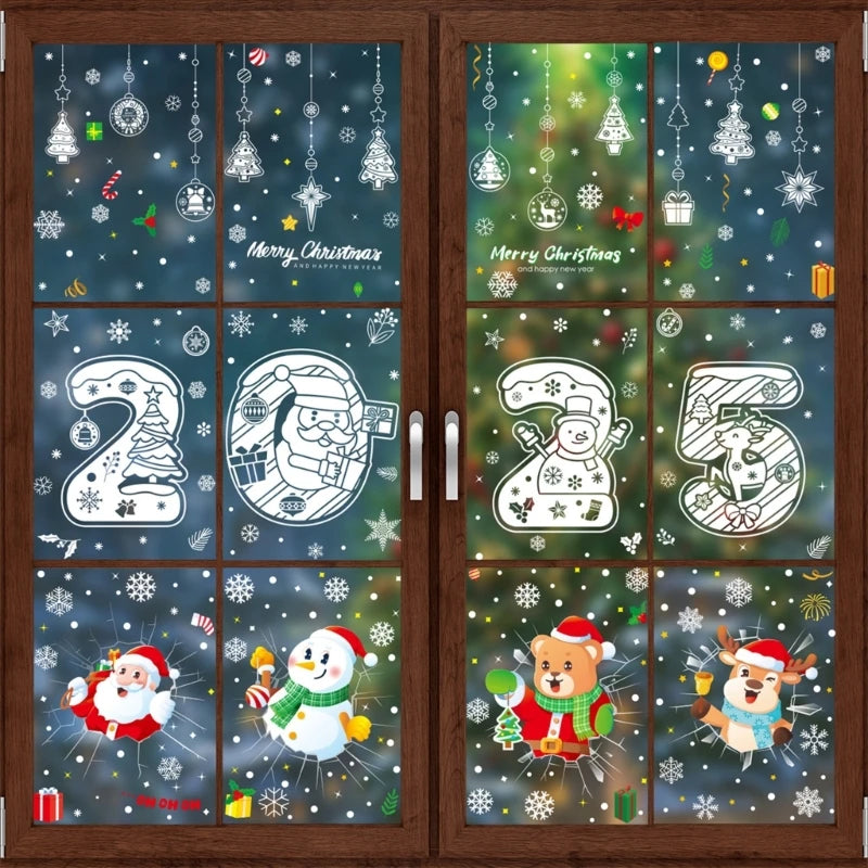 Festive Double-Sided Christmas Window Stickers - Image 12