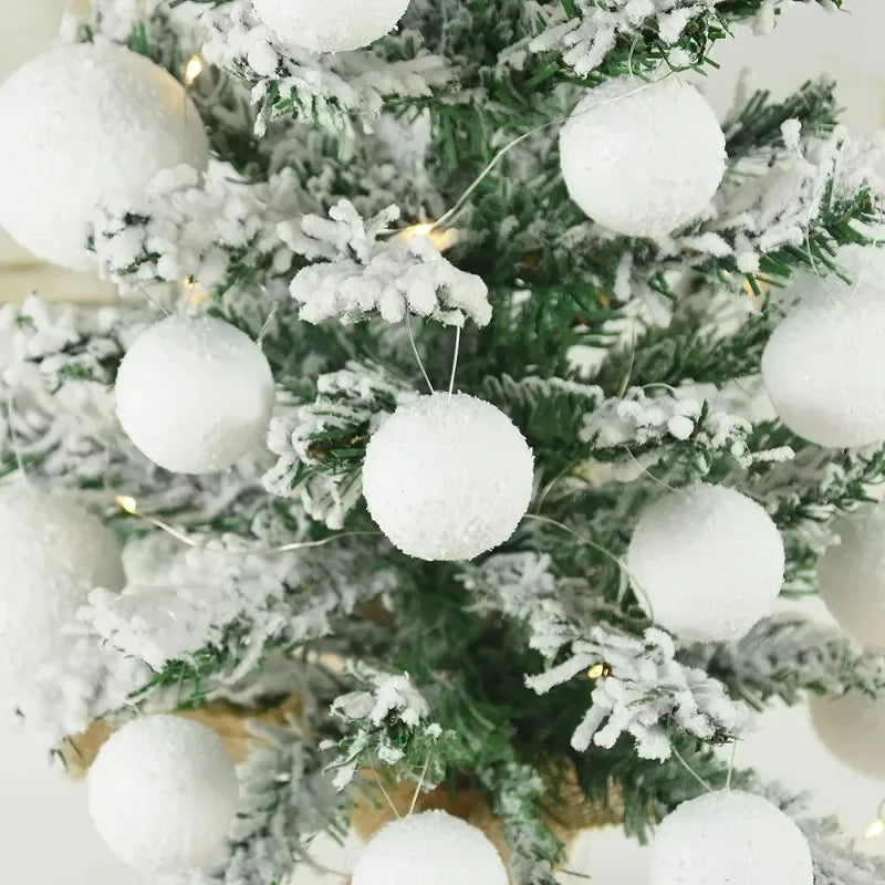 Snowy White Foam Christmas Balls for Festive Decor - Image 5