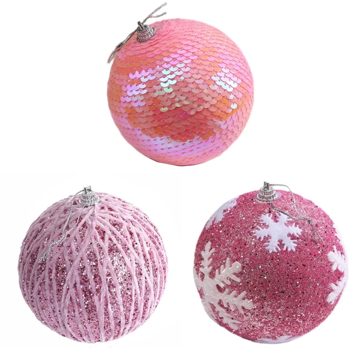 10CM Snowflake Ball Christmas Tree Ornament - Image 7