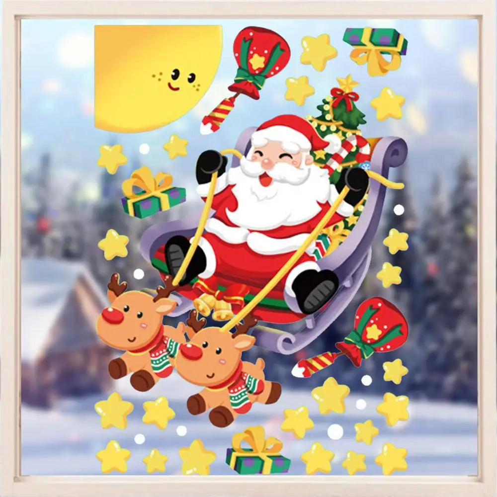 Festive Santa Claus Window Clings for Christmas - Image 15