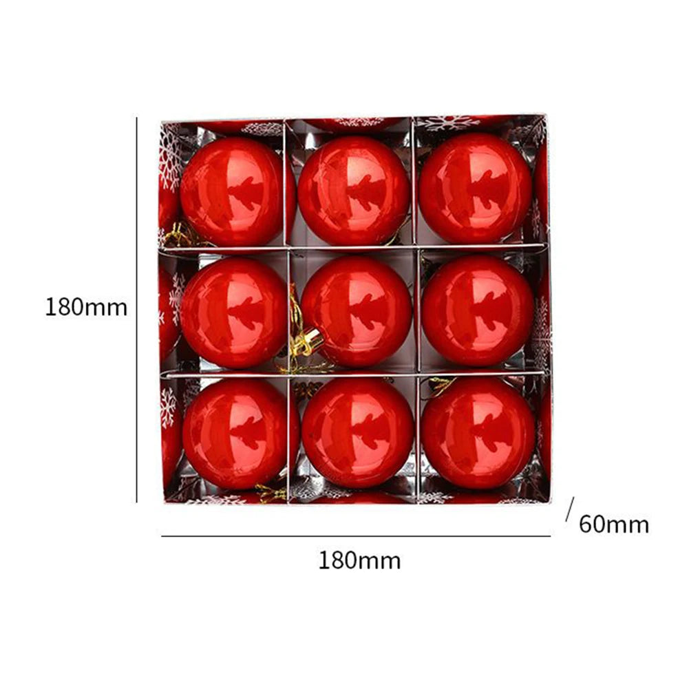 Festive 6cm Christmas Baubles - 9pcs Set - Image 18