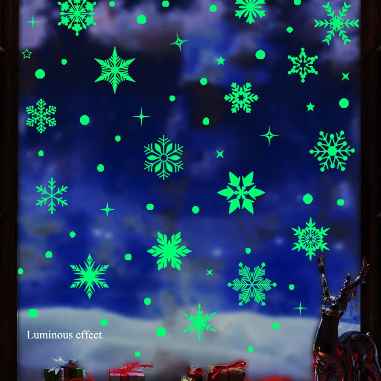 Vibrant Glow-in-the-Dark Snowflake Wall Decals - Image 11