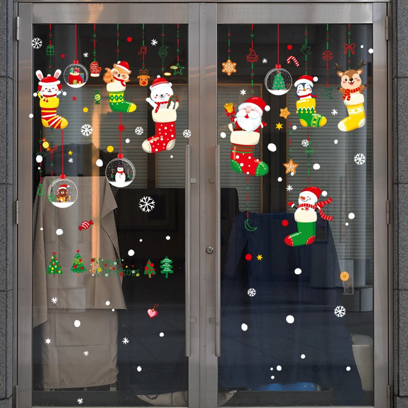 Double-Sided Christmas Window Stickers for Festive Decor - Image 15