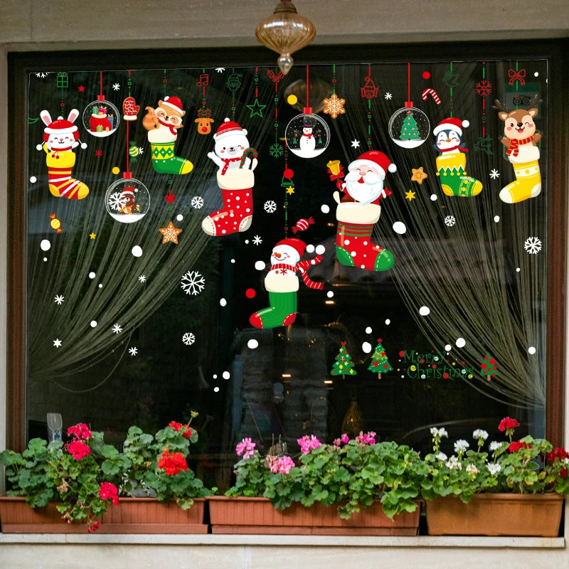 Double-Sided Christmas Window Stickers for Festive Decor - Image 13