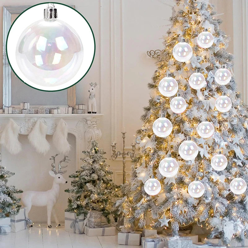 24Pcs Shatterproof Iridescent Christmas Tree Ornaments