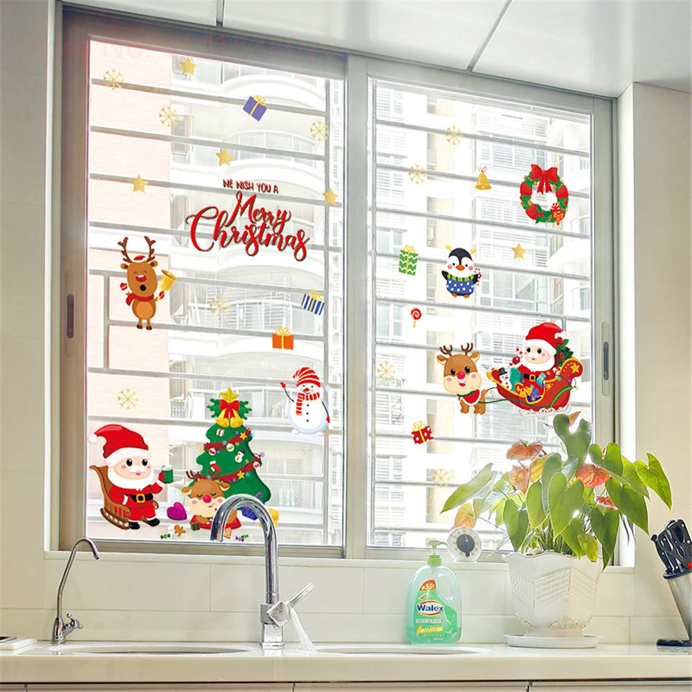 Removable Santa Claus & Christmas Tree Wall Stickers - Image 50