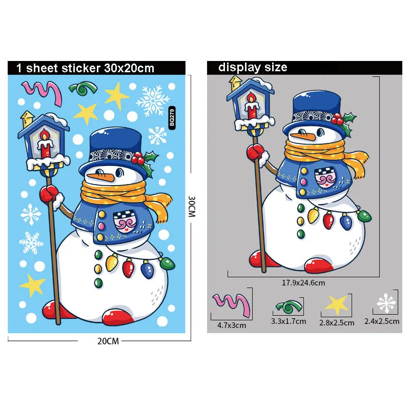 Festive Santa & Snowman Window Stickers - Image 14