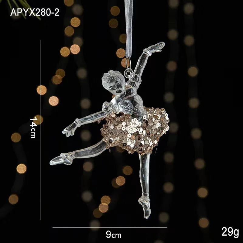 Sparkling Snowflake Acrylic Pendant Decor for Christmas - Image 2
