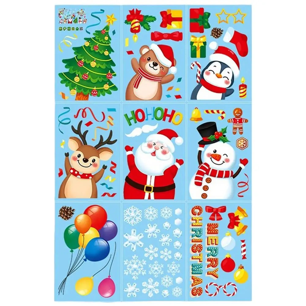 Festive Snowflake & Santa Window Clings 9 Sheets - Image 7