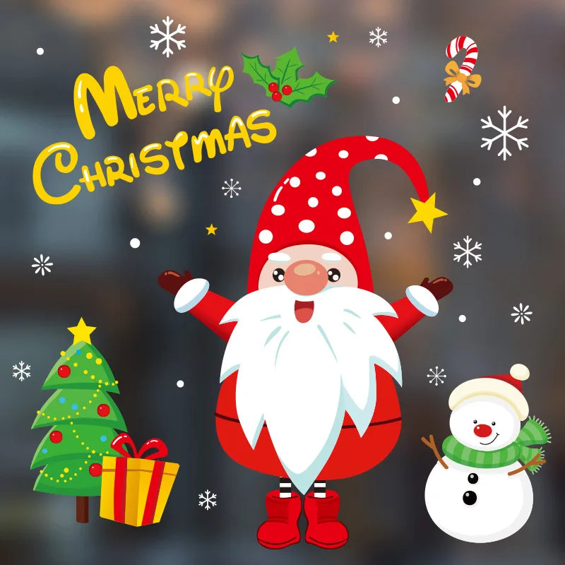 Festive Christmas Window Clings: Snowflakes & Santa - Image 10
