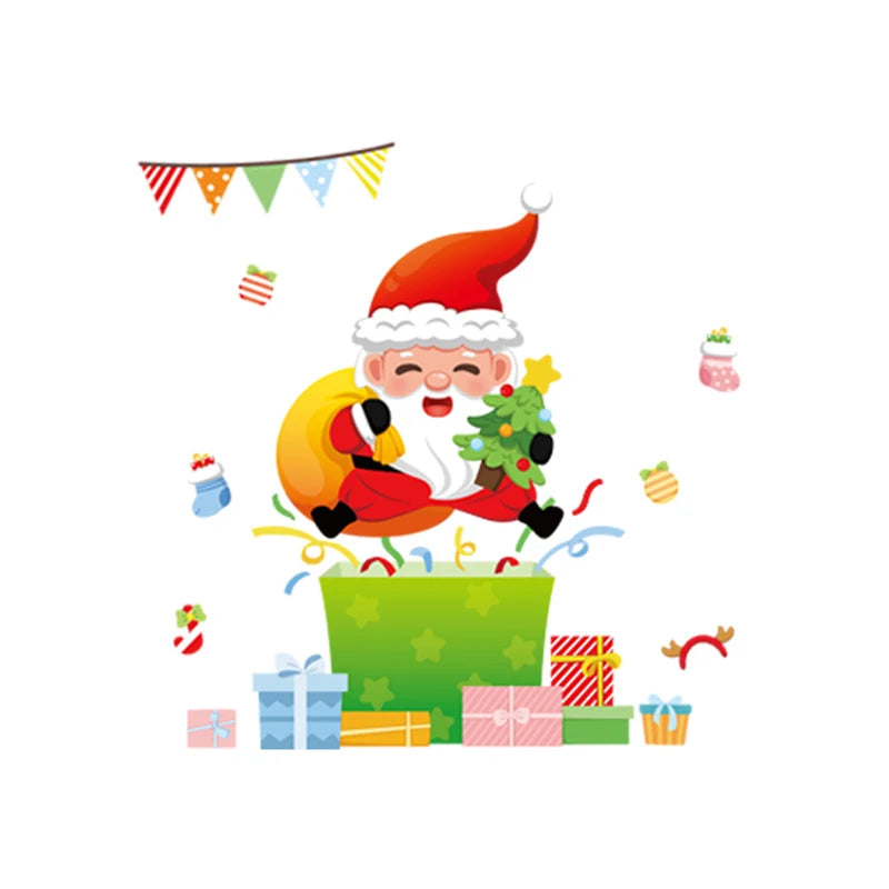 Festive Santa Elk Christmas Window Stickers - Image 26