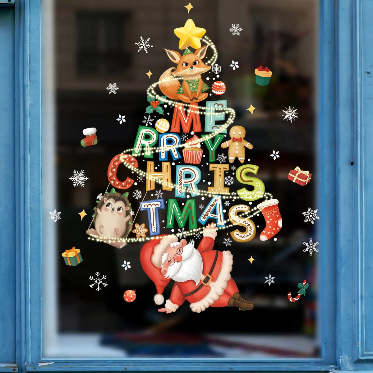 Festive Santa & Christmas Tree Window Stickers - Image 28