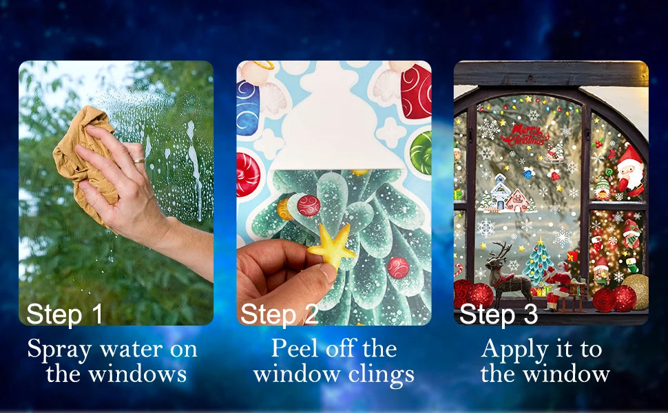 210Pcs Christmas Window Clings - Festive Decor Stickers - Image 10