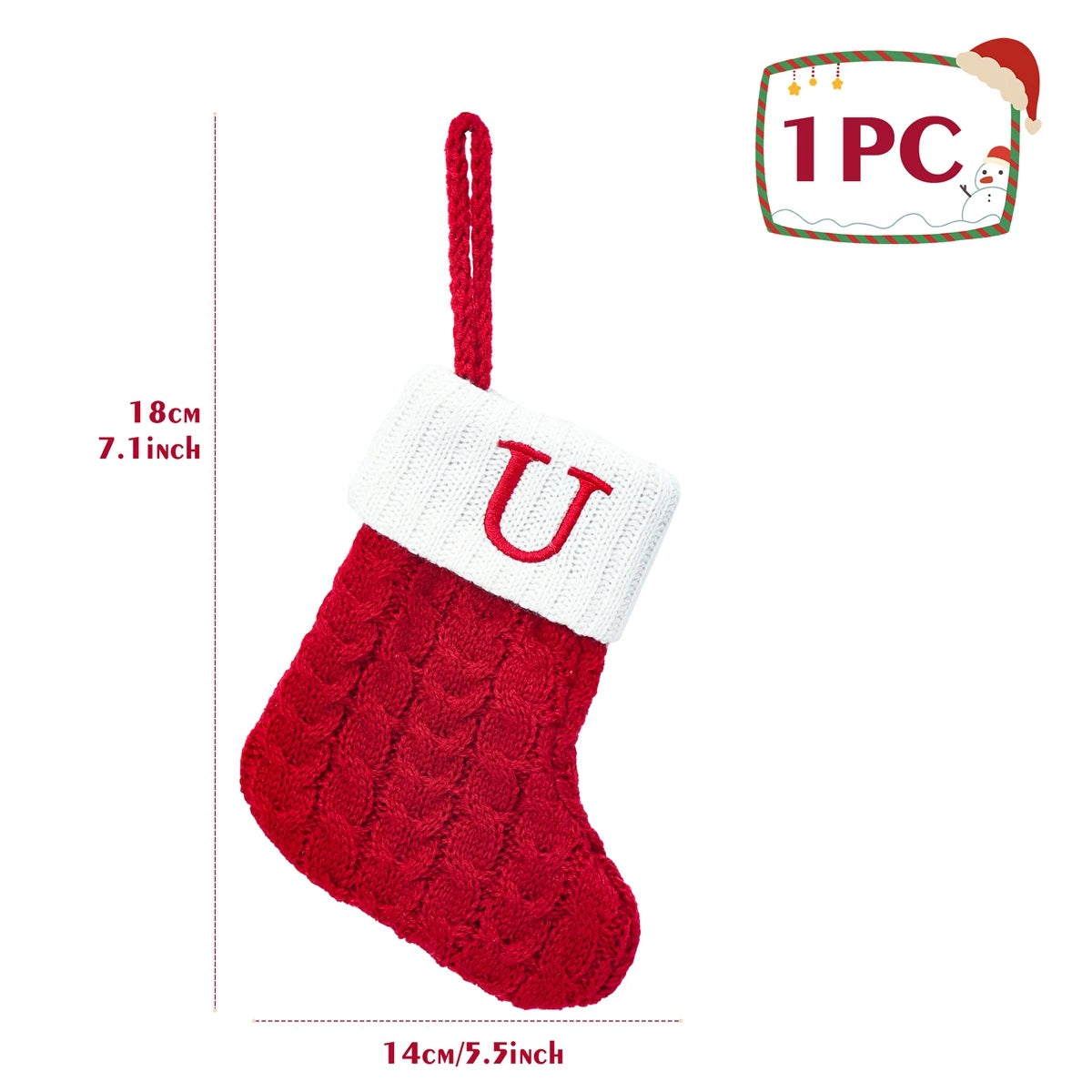 Knitted Snowflake Christmas Stocking Decoration Gift - Image 26