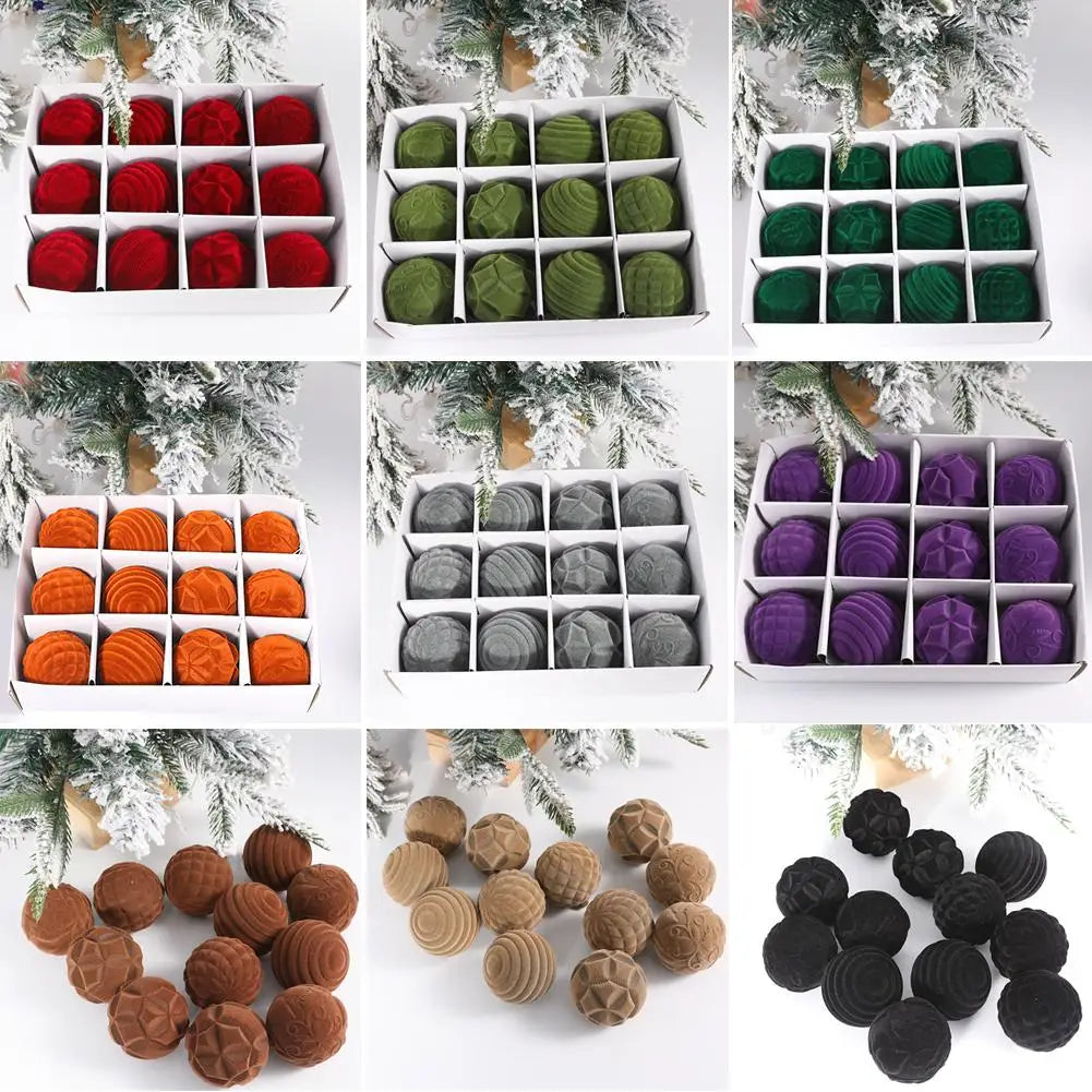 Vibrant Velvet Christmas Ball Ornaments for Trees - Image 26