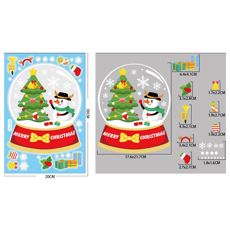 Festive Santa Elk Christmas Window Stickers - Image 12
