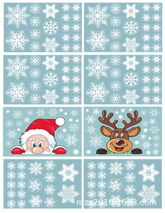 Christmas Snowflake Window Clings & Santa Decor - Image 8