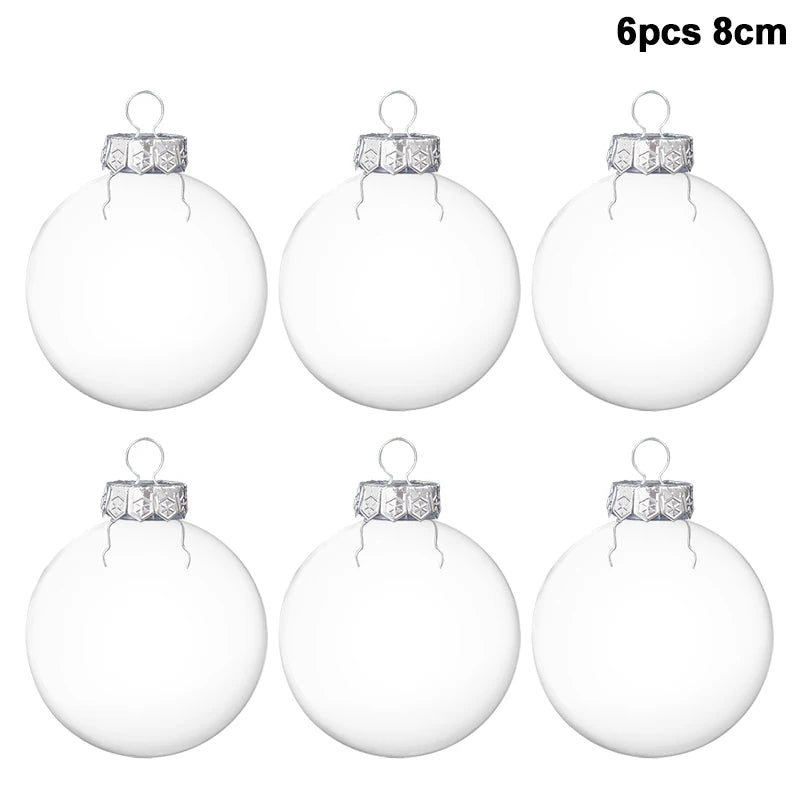 6Pcs Fillable Clear Plastic Christmas Ornaments - Image 4