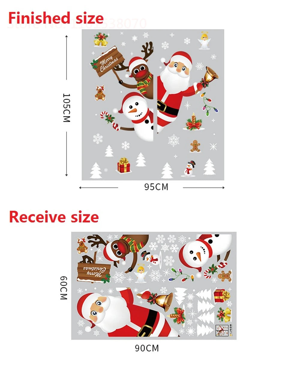 Removable Santa Claus & Christmas Tree Wall Stickers - Image 39
