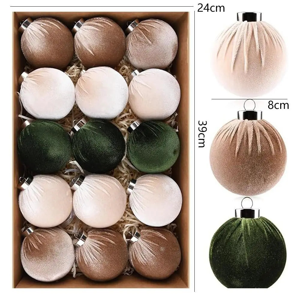 15 Velvet Shatterproof Christmas Ball Ornaments - Image 7