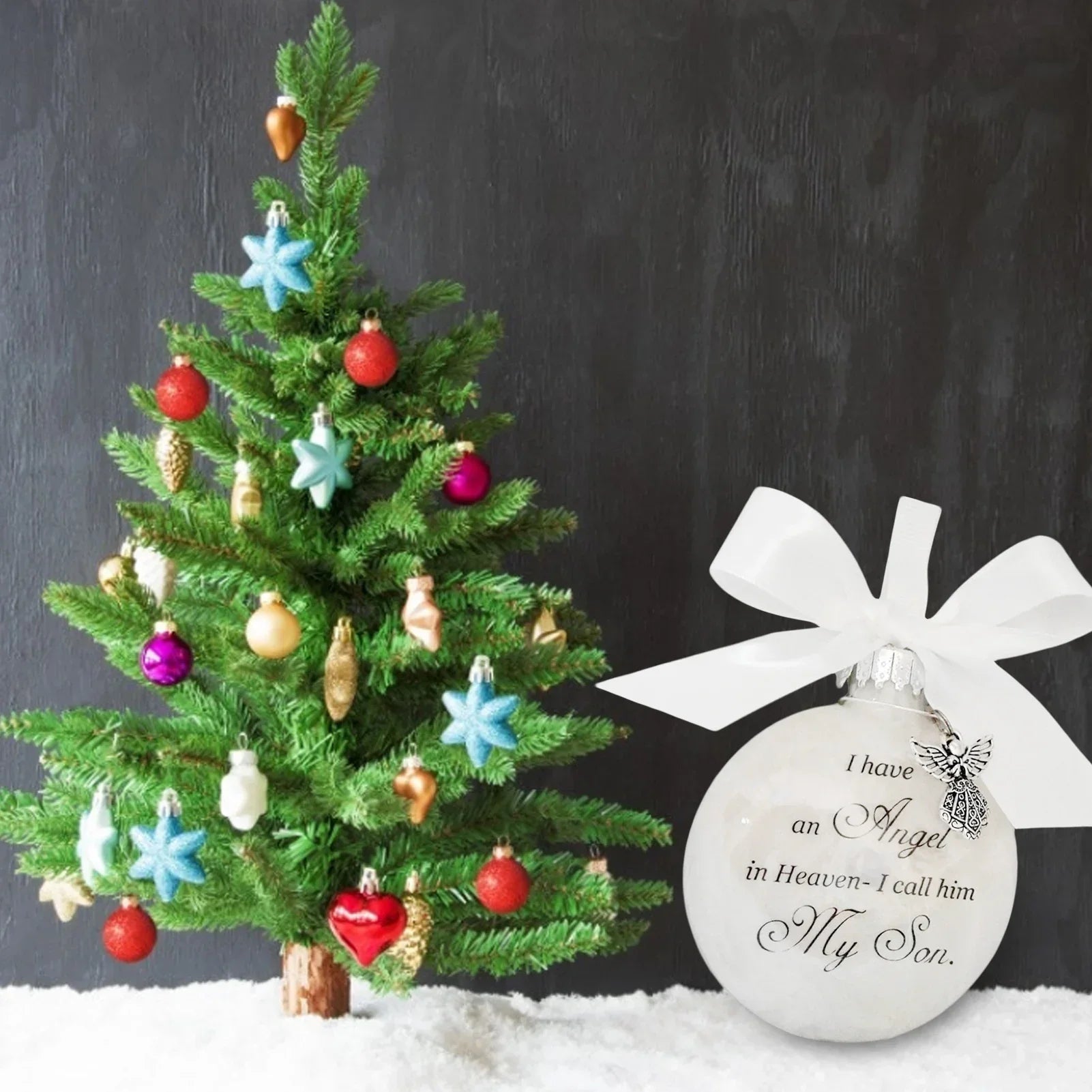 Heavenly Transparent Feather Ball Christmas Ornament - Image 5
