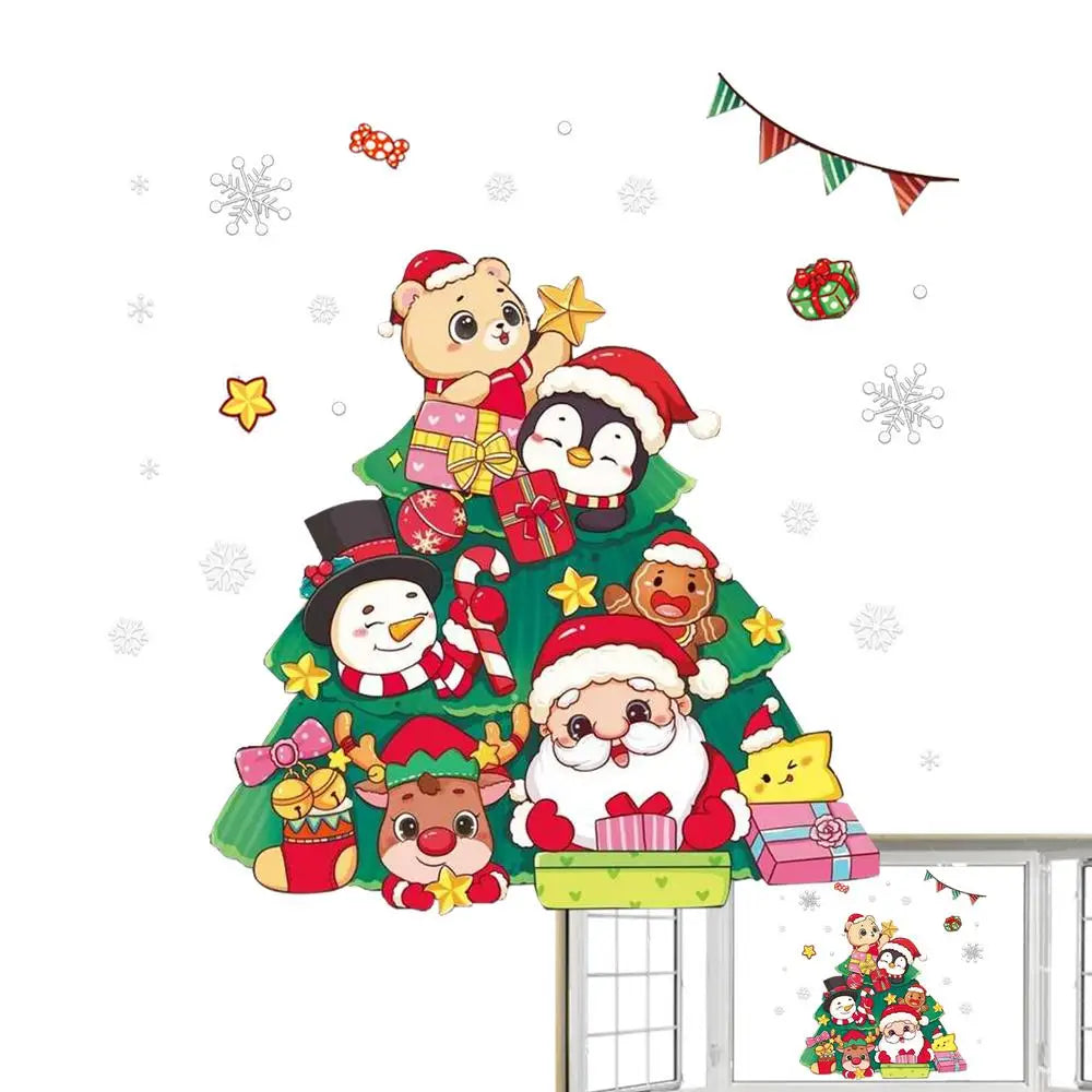 Festive Christmas Window Clings: Santa, Snowflakes & Elk - Image 4