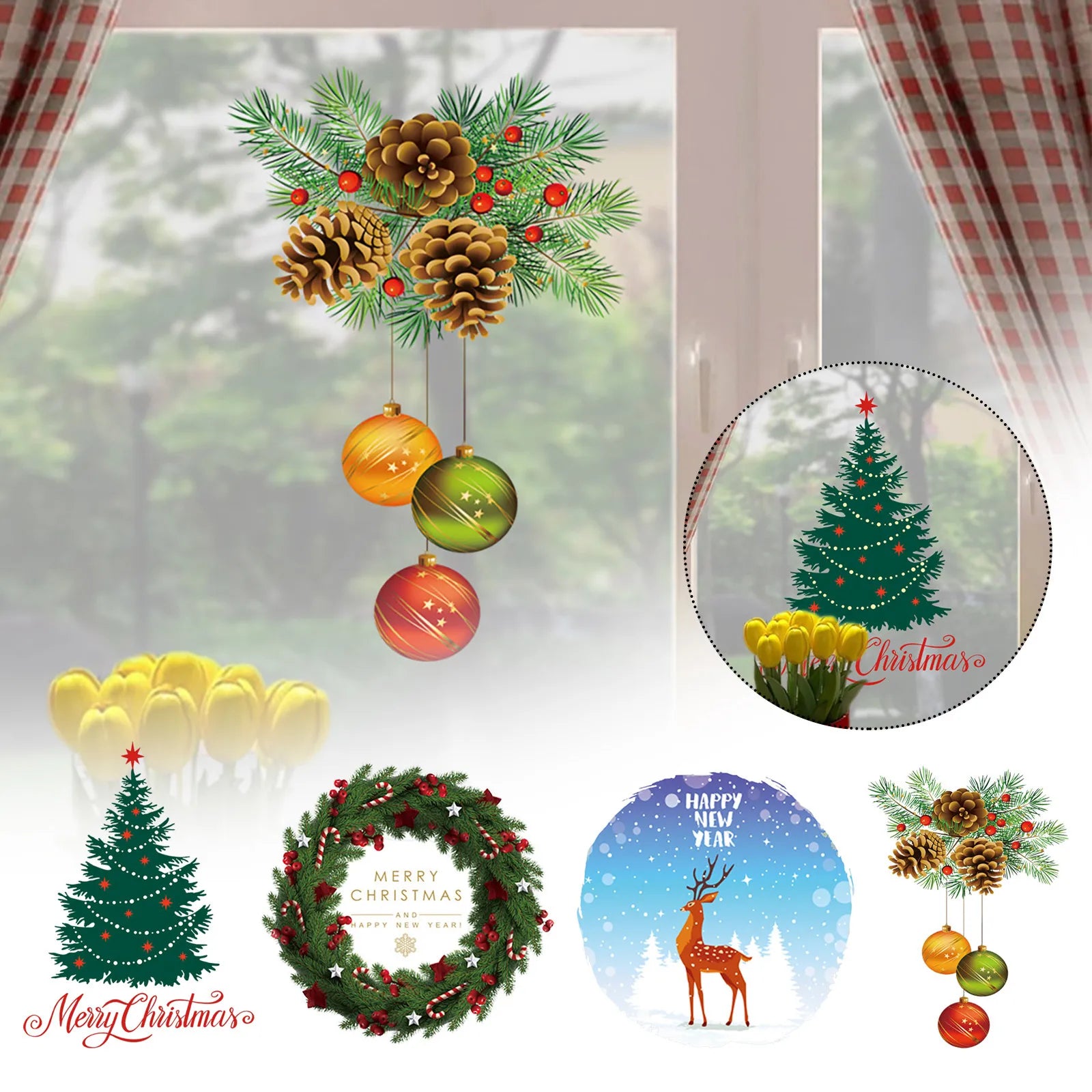 Festive Christmas Window Clings - Snowman & Snowflakes - Image 5