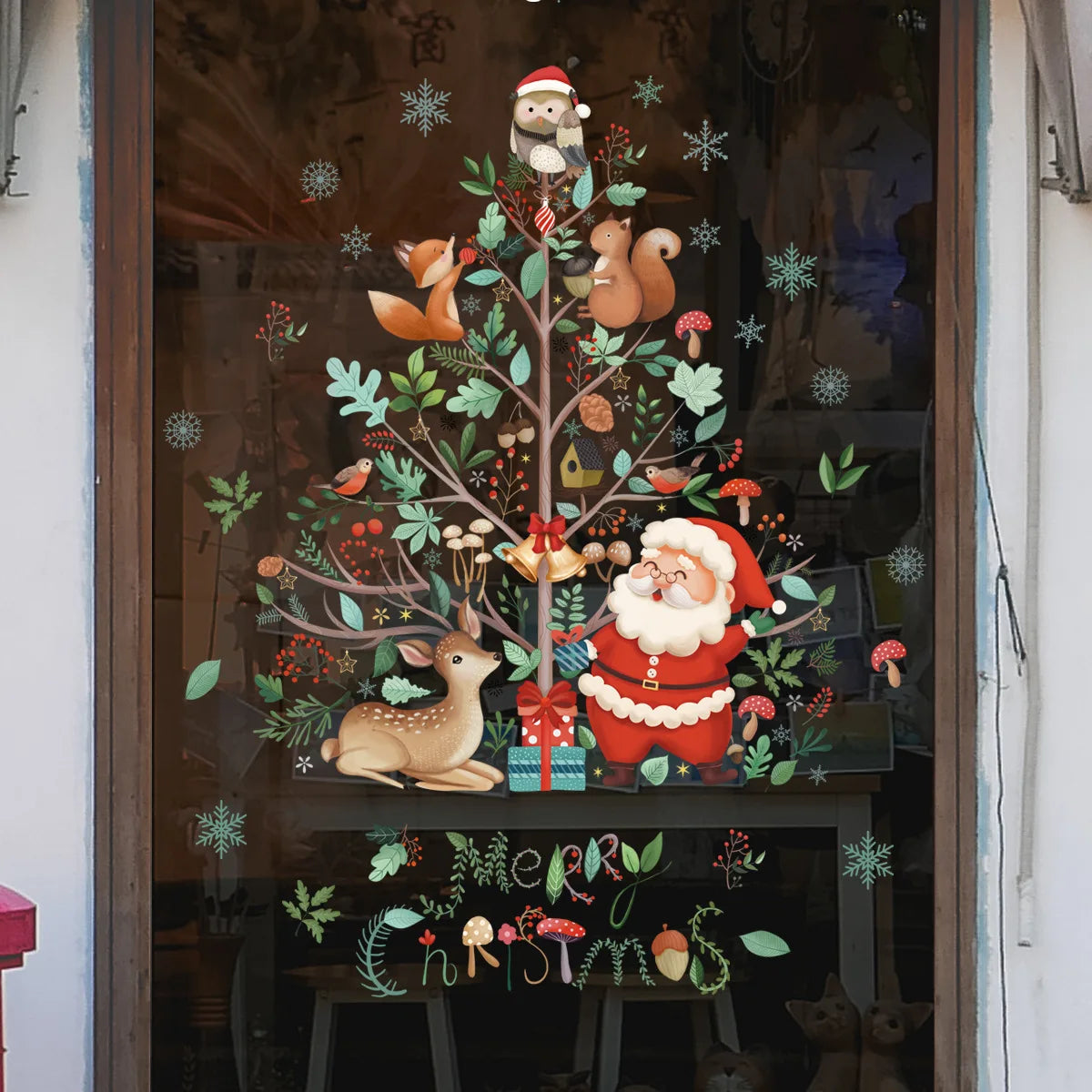 Festive Santa & Christmas Tree Window Stickers - Image 24