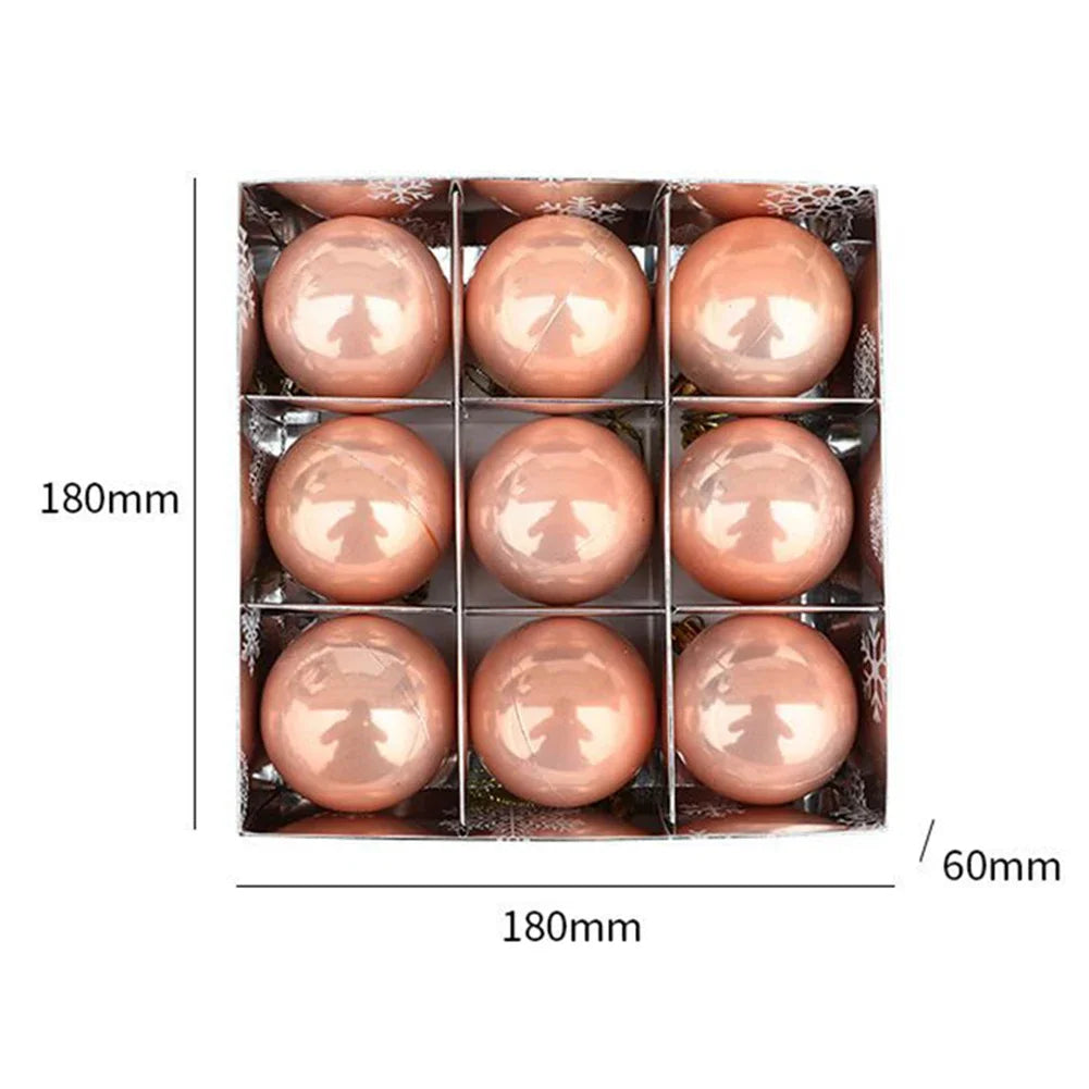 Festive 6cm Christmas Baubles - 9pcs Set - Image 10