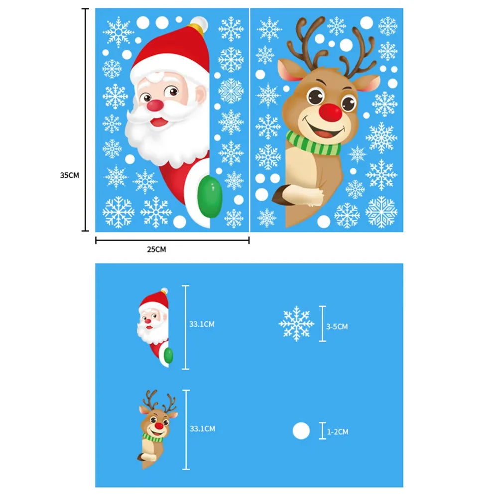 Festive Snowflake Window Clings & Santa Decals - Image 13