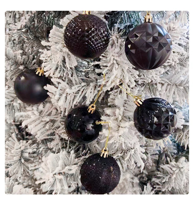 Irregular Black Christmas Ornaments - 12 Pack - Image 15