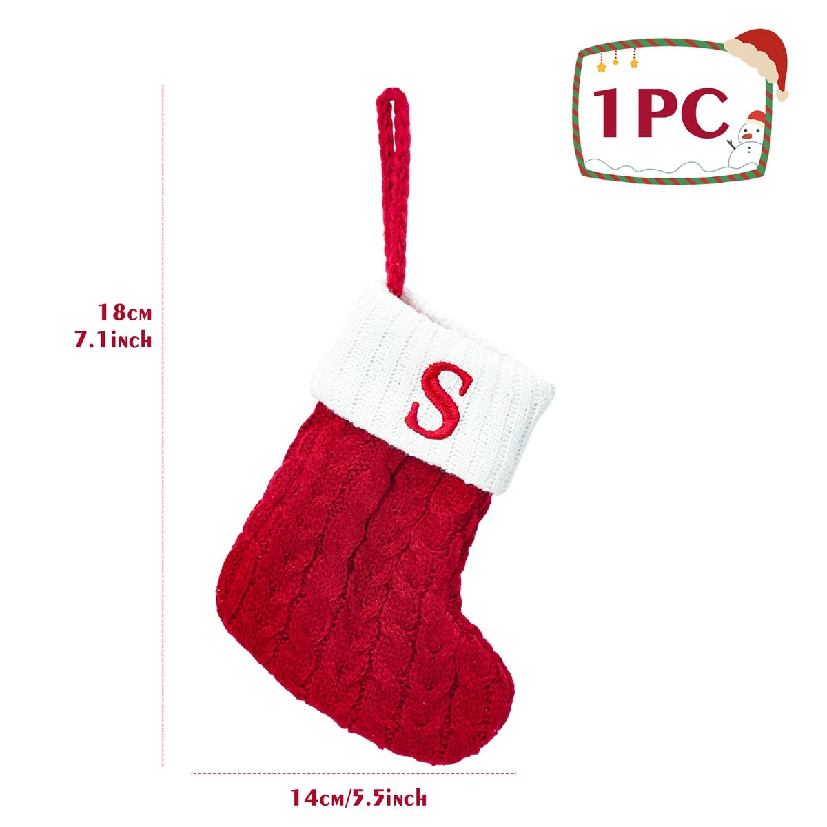 Knitted Snowflake Christmas Stocking Decoration Gift - Image 24