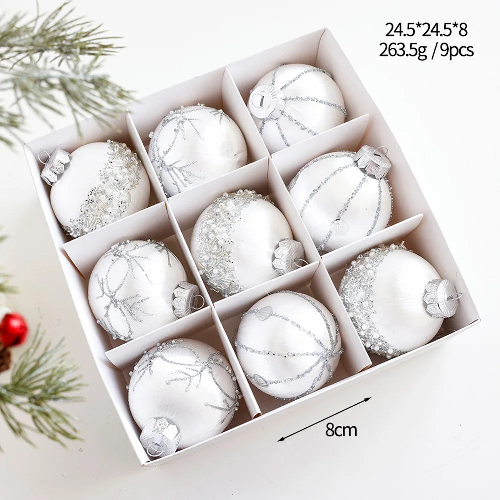 Elegant 9-Piece Wine Red Christmas Ball Ornaments - Image 18
