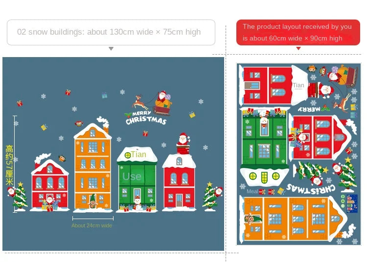 Festive Santa and Snowflake Window Wall Stickers - Image 6