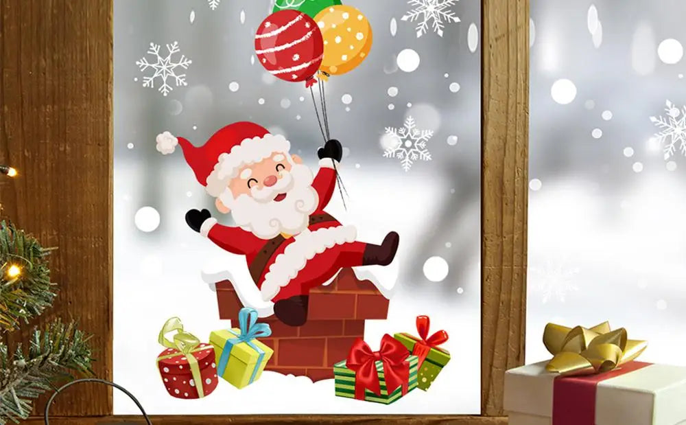 Festive Santa Claus & Snowflake Window Clings - Image 11