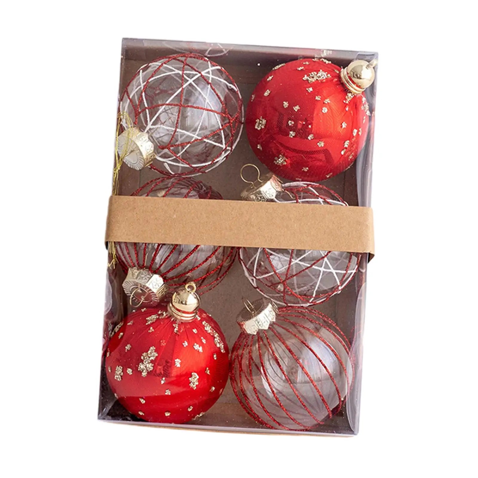 Set of 6 Festive Christmas Ball Ornaments - Image 12