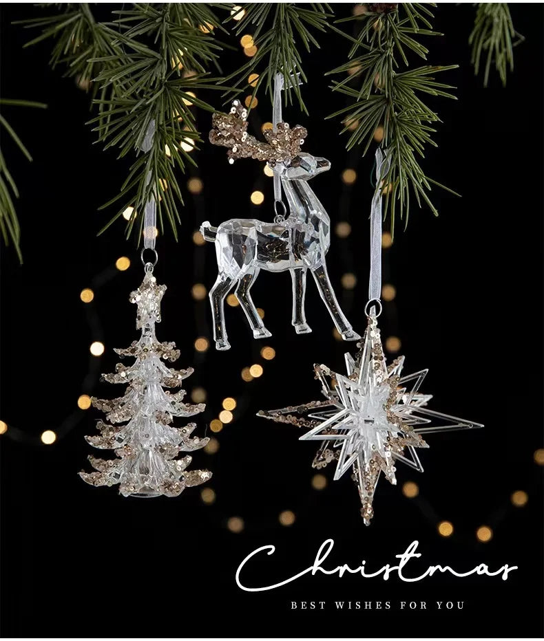 Sparkling Snowflake Acrylic Pendant Decor for Christmas - Image 23