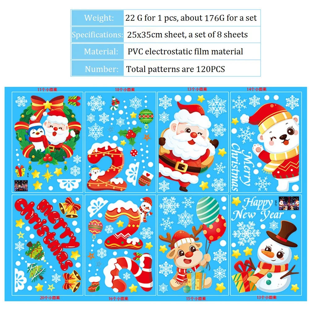 Festive Christmas Window Stickers: Santa, Snowman & Elk - Image 20