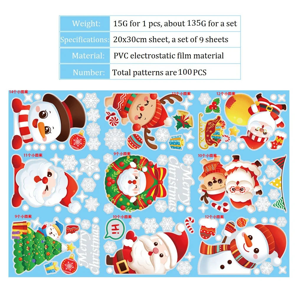 Festive Christmas Window Stickers: Santa, Snowman & Elk - Image 22