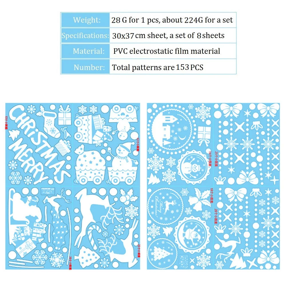 Festive Christmas Window Stickers: Santa, Snowman & Elk - Image 24
